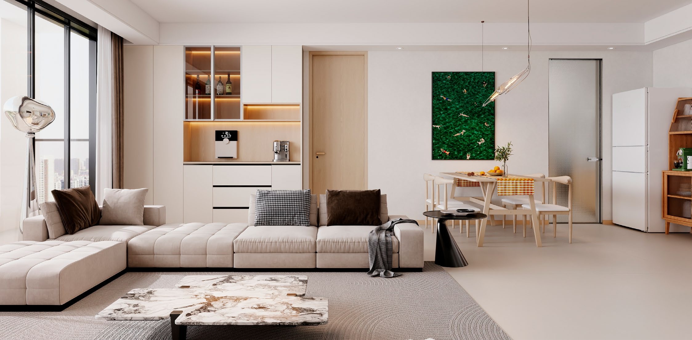 Decorated living room inside a Lesonia Residency apartment in Kileleshwa Nairobi